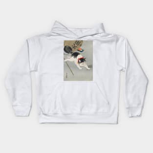 Cat and Rat by Ohara Koson Kids Hoodie